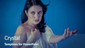  Presentation with elegant green white romantic - Presentation design having greek muse with white veil background and a ocean colored foreground