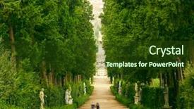  Presentation with gardens - Colorful presentation design enhanced with greek ornament - boboli gardens florence italy backdrop and a tawny brown colored foreground