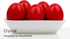  Presentation with eggs egg carton egg box - Presentation design with greek ornament - red easter eggs background and a  colored foreground