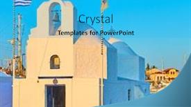  Presentation with orthodox - PPT theme consisting of greek-orthodox-church-of-agios background and a cyan colored foreground