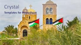  Presentation with jesus christ - PPT layouts with greek-orthodox-church-of-john background and a sky blue colored foreground