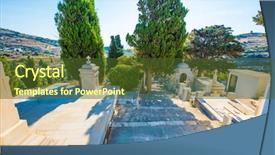  Presentation with ancient greek - Slides consisting of greek orthodox graveyard ancient grave background and a tawny brown colored foreground