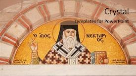  Presentation with mosaic - Slides enhanced with greek priest in mosaic background and a coral colored foreground