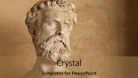  Presentation with antique - Theme with greek roman - bust of an antique man background and a coral colored foreground