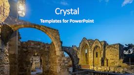  Presentation with virgin mary - Beautiful theme featuring greek roman buildings - church of panagia virgin mary backdrop and a teal colored foreground