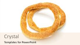  Presentation with bagel - PPT layouts enhanced with greek-round-bagel-called-koulouri background and a yellow colored foreground