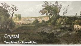  Presentation with old london - Beautiful PPT layouts featuring greek ruins - syracuse amphitheatre old view sicily backdrop and a tawny brown colored foreground