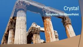  Presentation with zeus - Presentation theme having greek ruins - temple of olympian zeus athens background and a teal colored foreground