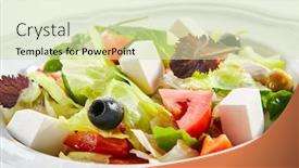  Presentation with feta cheese - Cool new presentation theme with greek-salad-in-light-plate backdrop and a soft green colored foreground