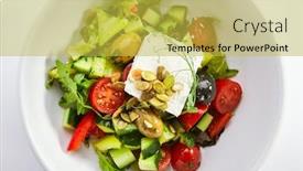  Presentation with cucumbers - Cool new slides with greek-salad-in-white-bowl backdrop and a yellow colored foreground