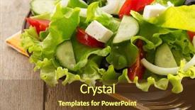  Presentation with greek icarus - PPT theme having greek salad on wooden background background and a tawny brown colored foreground