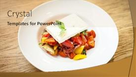  Presentation with cucumbers - Cool new PPT theme with greek salad tomatoes cucumbers paprika olives of kalamata red onions feta cheese olive oil backdrop and a lemonade colored foreground