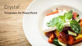  Presentation with cucumbers - Amazing theme having greek salad tomatoes cucumbers paprika olives of kalamata red onions feta cheese olive oil backdrop and a lemonade colored foreground