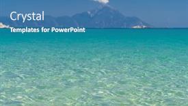  Presentation with coast - Presentation having greek-sea-coast background and a teal colored foreground