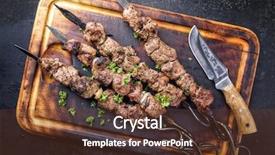  Presentation with cutting board - PPT theme with greek sheep - traditional russian shashlik background and a tawny brown colored foreground