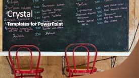  Presentation with english food - Presentation having greek name of dish right background and a tawny brown colored foreground