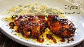  Presentation with roasted chicken - Presentation theme featuring greek-style-roasted-chicken-thighs and a soft green colored foreground