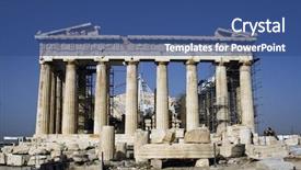  Presentation with greek - Cool new slides with greek temple - parthenon backdrop and a ocean colored foreground