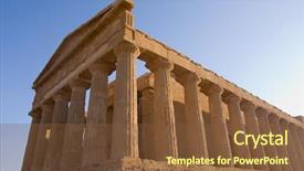  Presentation with greek - Colorful presentation design enhanced with greek temple at the sunset backdrop and a  colored foreground