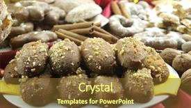  Presentation with greek - PPT theme enhanced with greek traditional christmas sweets background and a tawny brown colored foreground