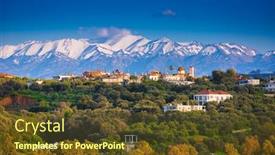  Presentation with greek - PPT theme consisting of greek-village-on-crete background and a tawny brown colored foreground