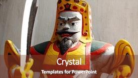  Presentation with warrior - Colorful theme enhanced with greek war sword - close up image of toy backdrop and a tawny brown colored foreground