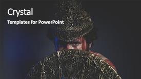  Presentation with geometric shapes - Presentation with greek war sword - magician fighter with shield background and a dark gray colored foreground