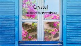  Presentation with greek - Presentation having greek window with blue shutters background and a light blue colored foreground