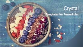  Presentation with superfoods - Colorful PPT theme enhanced with greek yoghurt with superfoods backdrop and a seafoam green colored foreground