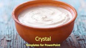  Presentation with yogurt - Slides consisting of greek yogurt in claypot background and a tawny brown colored foreground