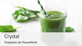  Presentation with green glass - Cool new slides with green - glass of spinach juice backdrop and a white colored foreground