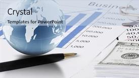  Presentation with green globe - Colorful slides enhanced with stock market green - globe's money and busines backdrop and a light blue colored foreground