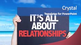  Presentation with relationships - Audience pleasing PPT theme consisting of social media green - it's all about relationships card backdrop and a teal colored foreground