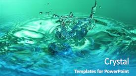  Presentation with water splash - PPT theme with green - water splash close-up background and a teal colored foreground