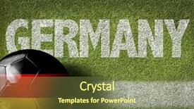 Presentation with soccer field - PPT theme featuring germany ball in a soccer background and a  colored foreground