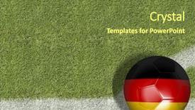  Presentation with football field or soccer field - Slide deck enhanced with goals 2016 - germany ball in a soccer background and a tawny brown colored foreground