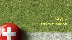  Presentation with soccer field - PPT theme with 2016 green - switzerland ball in a soccer background and a  colored foreground