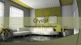  Presentation with questions answers 3d rendering - Slides having green 3d - office interior 3d rendering background and a mint green colored foreground