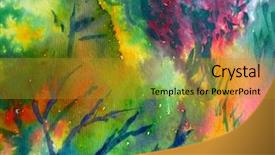  Presentation with abstract watercolor - Presentation with green abstract black - colorful watercolor painting 1 background and a gold colored foreground