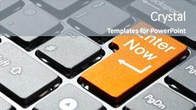  Presentation with now - Beautiful PPT theme featuring green abstract black - enter now button on computer backdrop and a gray colored foreground