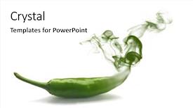  Presentation with smoking magic lamp - Beautiful presentation design featuring green abstract black - hot smoking chili backdrop and a white colored foreground
