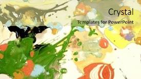  Presentation with paint corrosion - Cool new slides with green abstract black - paint splashes backdrop and a blonde colored foreground