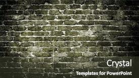  Presentation with brick wall - PPT theme featuring green abstract solid - grunge brick wall background and a  colored foreground