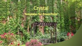  Presentation with ivy - Cool new presentation design with green abstract solid - large wall covered with ivy backdrop and a tawny brown colored foreground