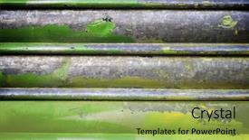  Presentation with blind - Cool new slide set with green abstract solid - metal blind background in high backdrop and a yellow colored foreground