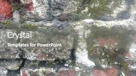  Presentation with old brick wall texture - Colorful slide set enhanced with green abstract solid - old red brick wall backdrop and a gray colored foreground