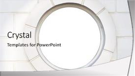  Presentation with old white antique frame - PPT theme having green abstract solid - old white antique round window background and a pink colored foreground