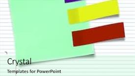  Presentation with note - PPT layouts featuring close up squared math - green adhesive note with thumbtack background and a mint green colored foreground