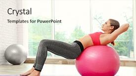  Presentation with idea light ball - Amazing slide deck having green advanced - girl with ball on light backdrop and a cream colored foreground