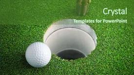  Presentation with golf course - Presentation theme featuring green advanced - golf ball on lip background and a forest green colored foreground